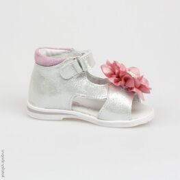 022046-24 Босоножки для девочки серебряный фото №2