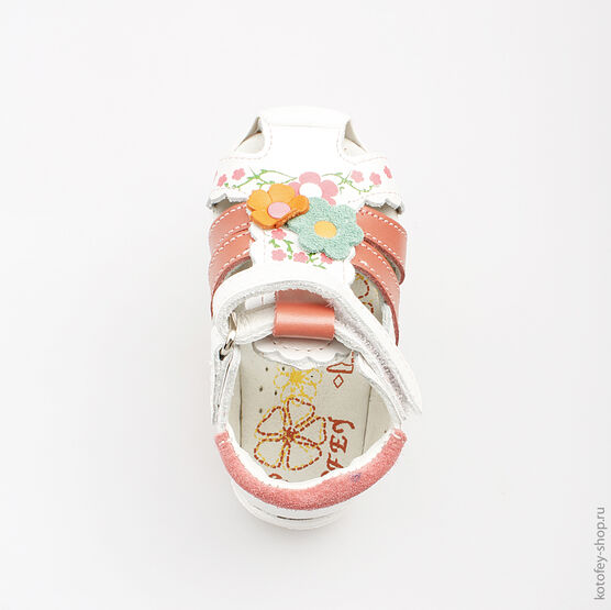 022064-21 Босоножки для девочки бел-крл фото №4