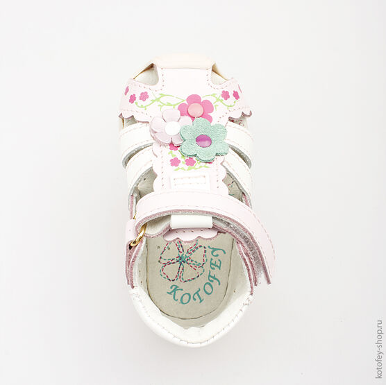 022064-22 Босоножки для девочки роз-бел фото №4