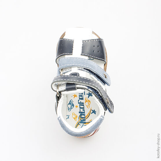 022065-21 Туфли летние для мальчики бел-син фото №4