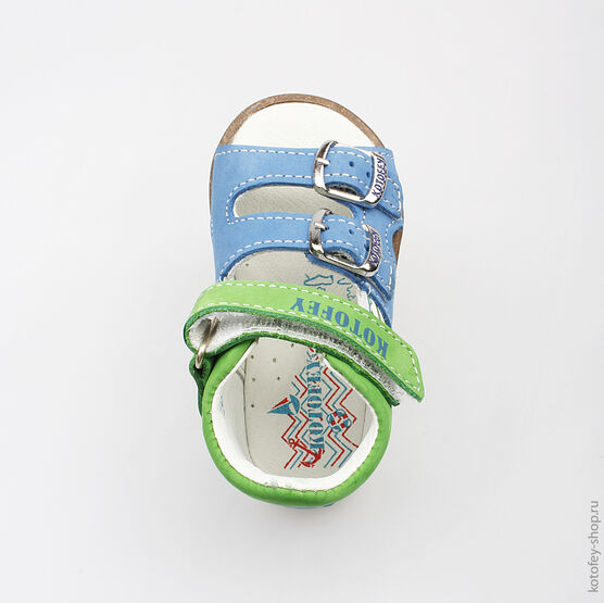 022067-21 Туфли летние для мальчики син-бел-зел фото №4