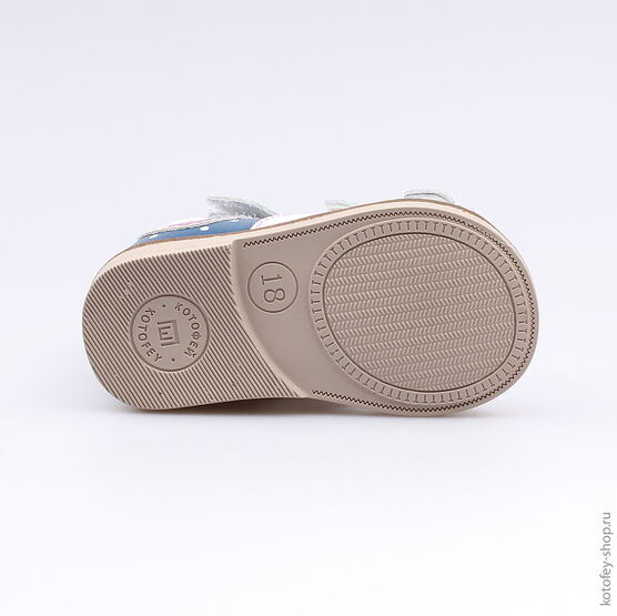 022071-22 Туфли летние для девочки бел-син фото №3