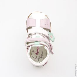 022072-21 Туфли летние для девочки бел-сир фото №4