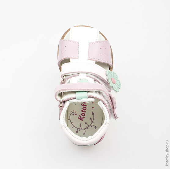 022072-21 Туфли летние для девочки бел-сир фото №4