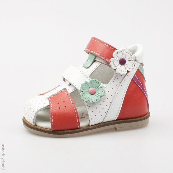 022076-21 Туфли летние для девочки бел-крл