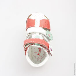 022076-21 Туфли летние для девочки бел-крл фото №4