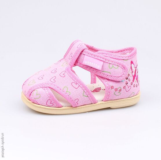 031041-71 Босоножки текстильные для девочки розовый