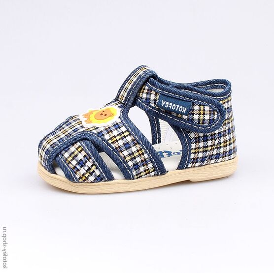 031042-71 Сандалии текстильные для мальчики син-жел