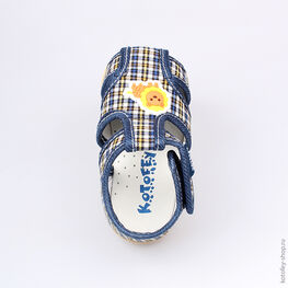 031042-71 Сандалии текстильные для мальчики син-жел фото №4