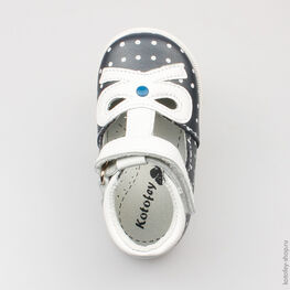 032054-23 Туфли для девочки син-бел фото №4