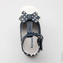 032067-22 Туфли для девочки бел-син фото №4