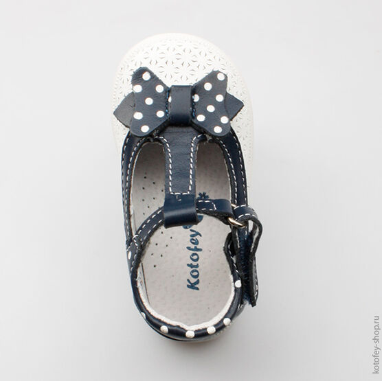 032067-22 Туфли для девочки бел-син фото №4