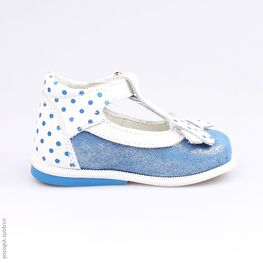 032067-23 Туфли для девочки син-бел фото №2