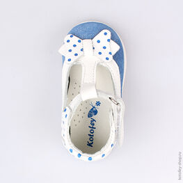 032067-23 Туфли для девочки син-бел фото №4