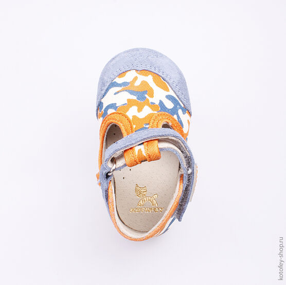 034005-21 Туфли для мальчики син-беж фото №4
