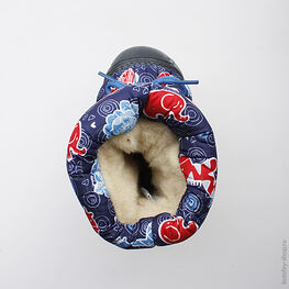 061003-42 Сапожки для мальчики светло-синий фото №4