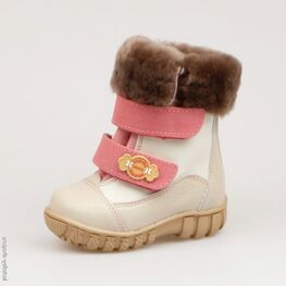 062008-57 Сапожки для девочки беж-роз