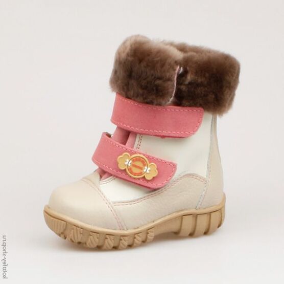 062008-57 Сапожки для девочки беж-роз
