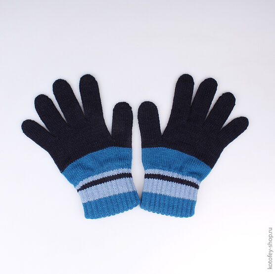07722063-20 Перчатки синие для мальчики светло-синий
