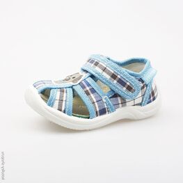 121009-11 Сандалии текстильные для мальчики сер-гол