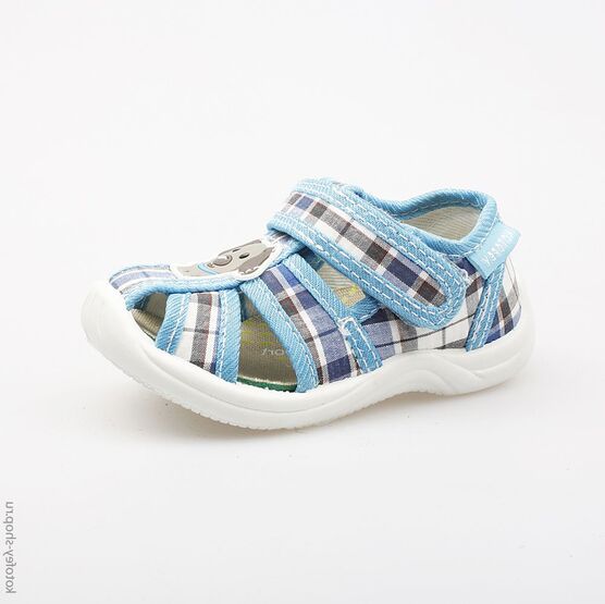 121009-11 Сандалии текстильные для мальчики сер-гол