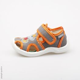 121010-12 Сандалии текстильные для мальчики сер-ора