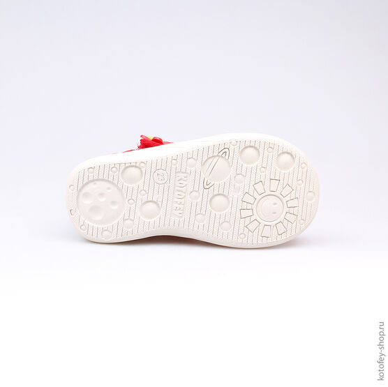 121011-12 Босоножки текстильные для девочки красный фото №3