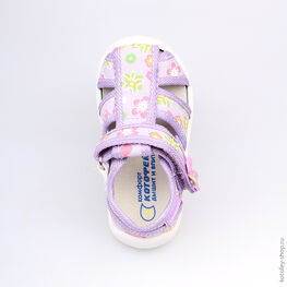 121011-13 Босоножки текстильные для девочки фиолетовый фото №4