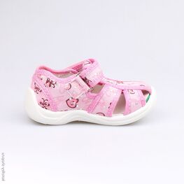 121012-12 Босоножки текстильные для девочки розовый фото №2