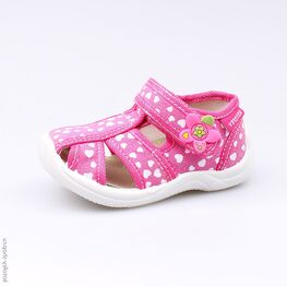 121013-12 Босоножки текстильные для девочки фуксия