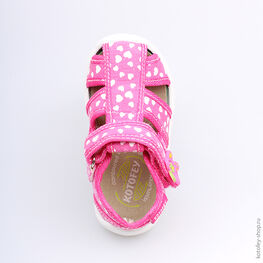 121013-12 Босоножки текстильные для девочки фуксия фото №4