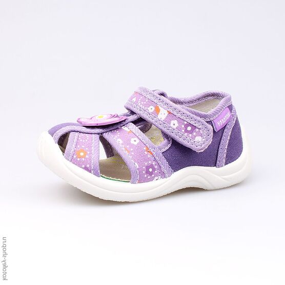 121014-11 Босоножки текстильные для девочки сиреневый