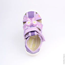 121014-11 Босоножки текстильные для девочки сиреневый фото №4