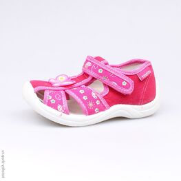 121014-12 Босоножки текстильные для девочки фуксия