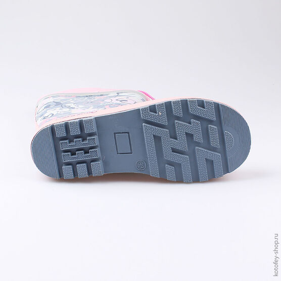 566156-11 Резиновые сапоги для девочки сер-роз фото №3