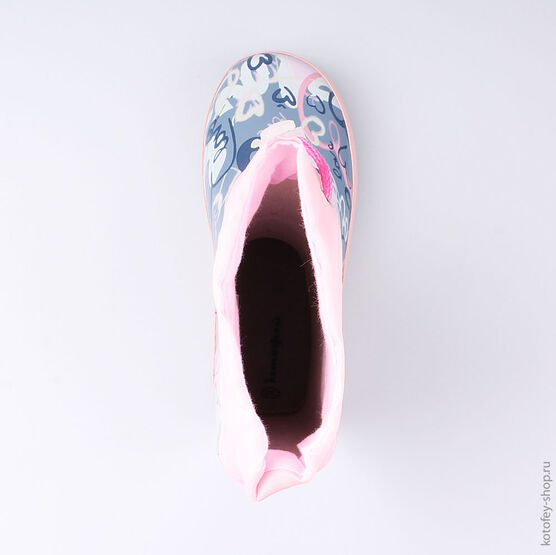 566156-11 Резиновые сапоги для девочки сер-роз фото №4