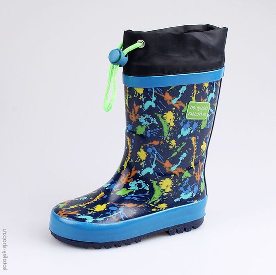 366183-11 Резиновые сапоги для мальчики син-гол