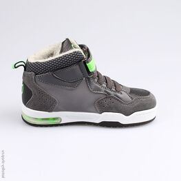 354033-32 Ботинки с LED-подсветкой для мальчики сер-зел фото №2