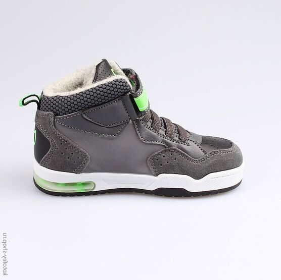 354033-32 Ботинки с LED-подсветкой для мальчики сер-зел фото №2