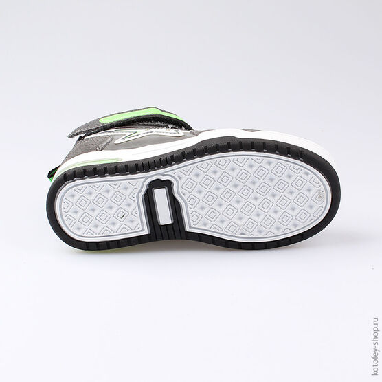 354033-32 Ботинки с LED-подсветкой для мальчики сер-зел фото №3