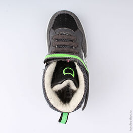 354033-32 Ботинки с LED-подсветкой для мальчики сер-зел фото №4