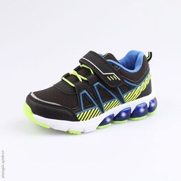 344198-72 Кроссовки с LED-подсветкой на подошве для мальчики чер-сал