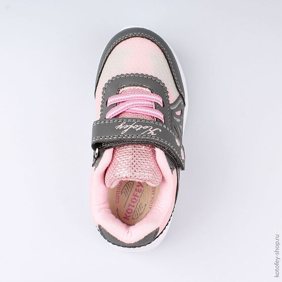 344200-72 Кроссовки для девочки сер-роз фото №4