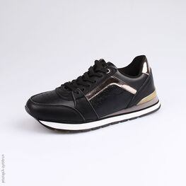 744117-72 Кроссовки на шнуровке для девочки черный