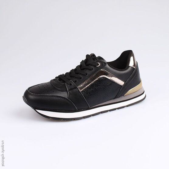 744117-72 Кроссовки на шнуровке для девочки черный