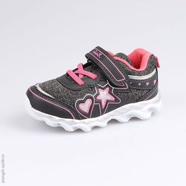 344201-71 Кроссовки с LED-подсветкой для девочки серый
