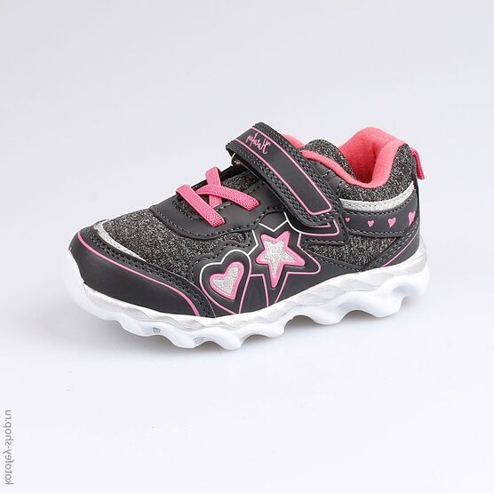 344201-71 Кроссовки с LED-подсветкой для девочки серый
