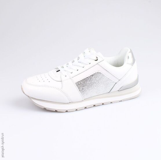 744117-71 Кроссовки на шнуровке для девочки белый