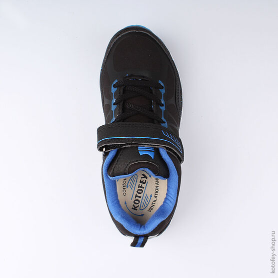 644207-72 Кроссовки на липучках для мальчики чер-син фото №4