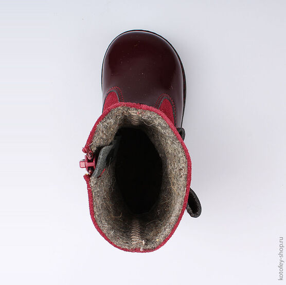 162054-32 Сапожки для девочки бордовый фото №4